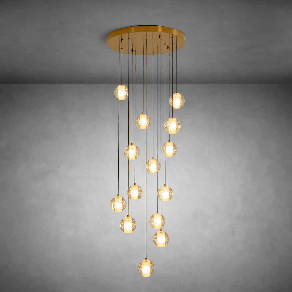14-Light Crystal Staircase Chandelier