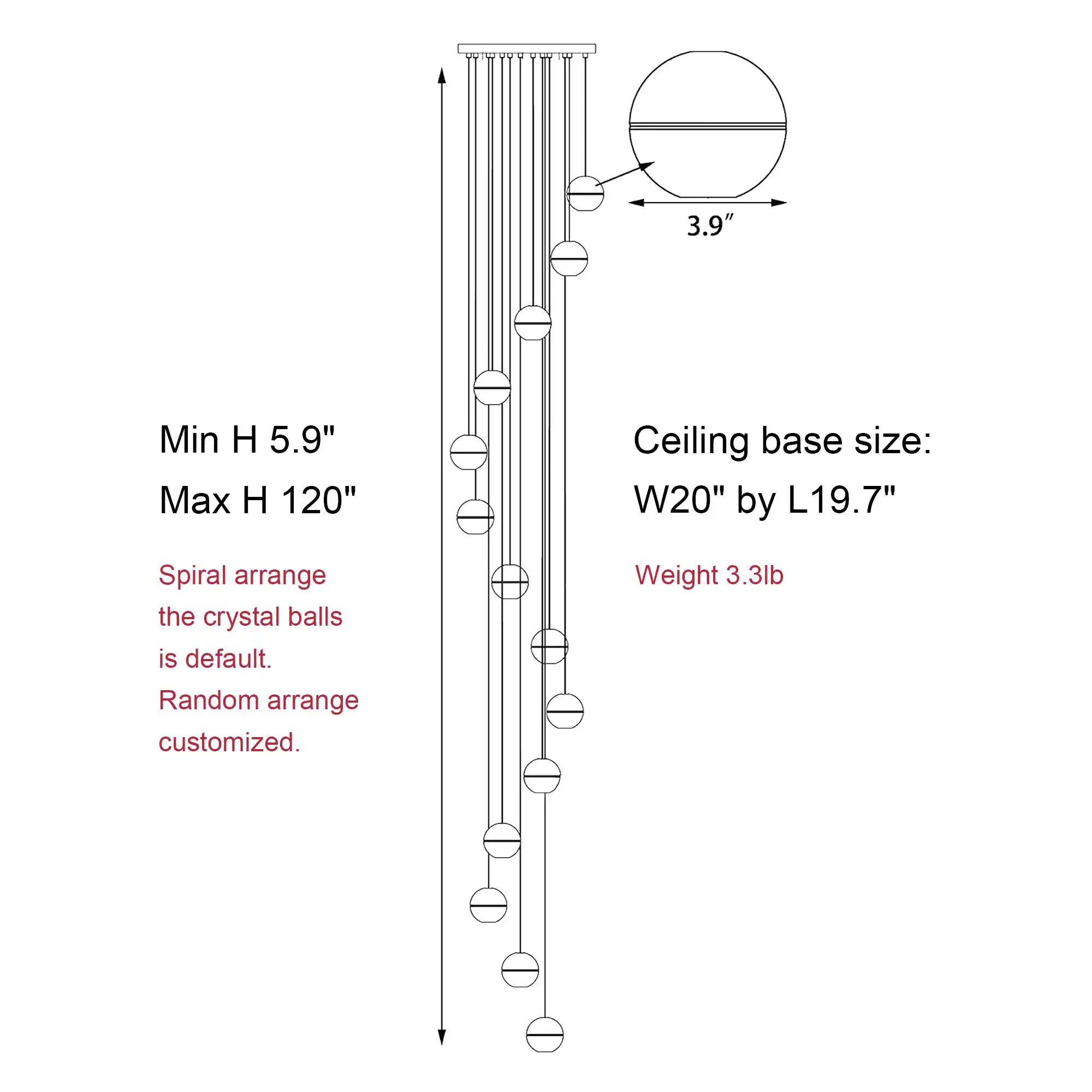 14-Light Crystal Staircase Chandelier
