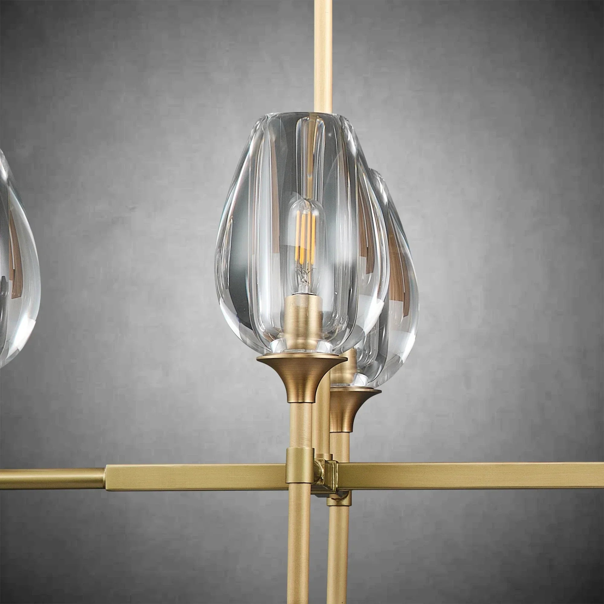 Modern Tulip Linear Chandelier for Dining Room and Bedroom