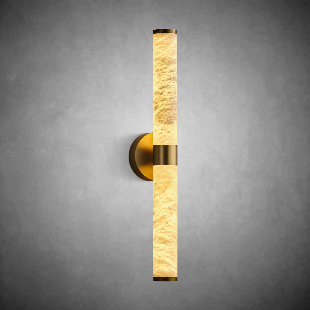Alabaster Wall Sconces, 24" Brass Wall Sconce