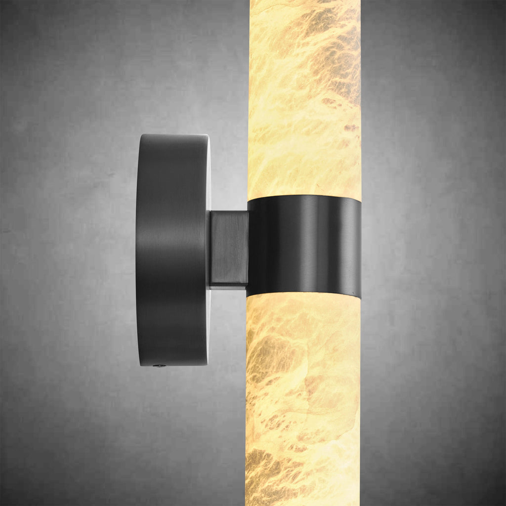 Alabaster Wall Sconces, 24" Brass Wall Sconce