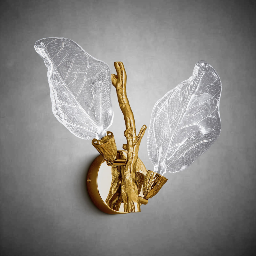 Modern Crystal Leaf-Shaped Wall Lamp