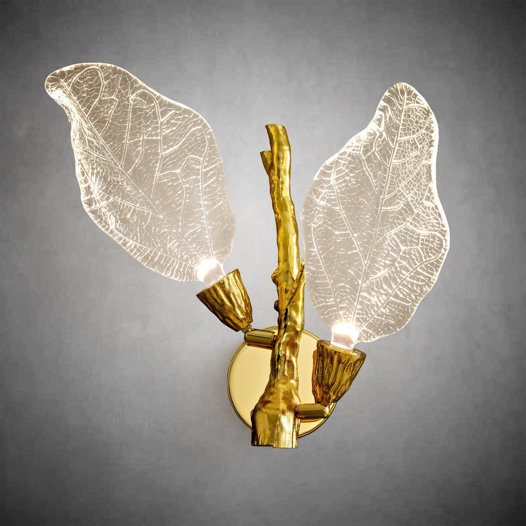 Modern Crystal Leaf-Shaped Wall Lamp