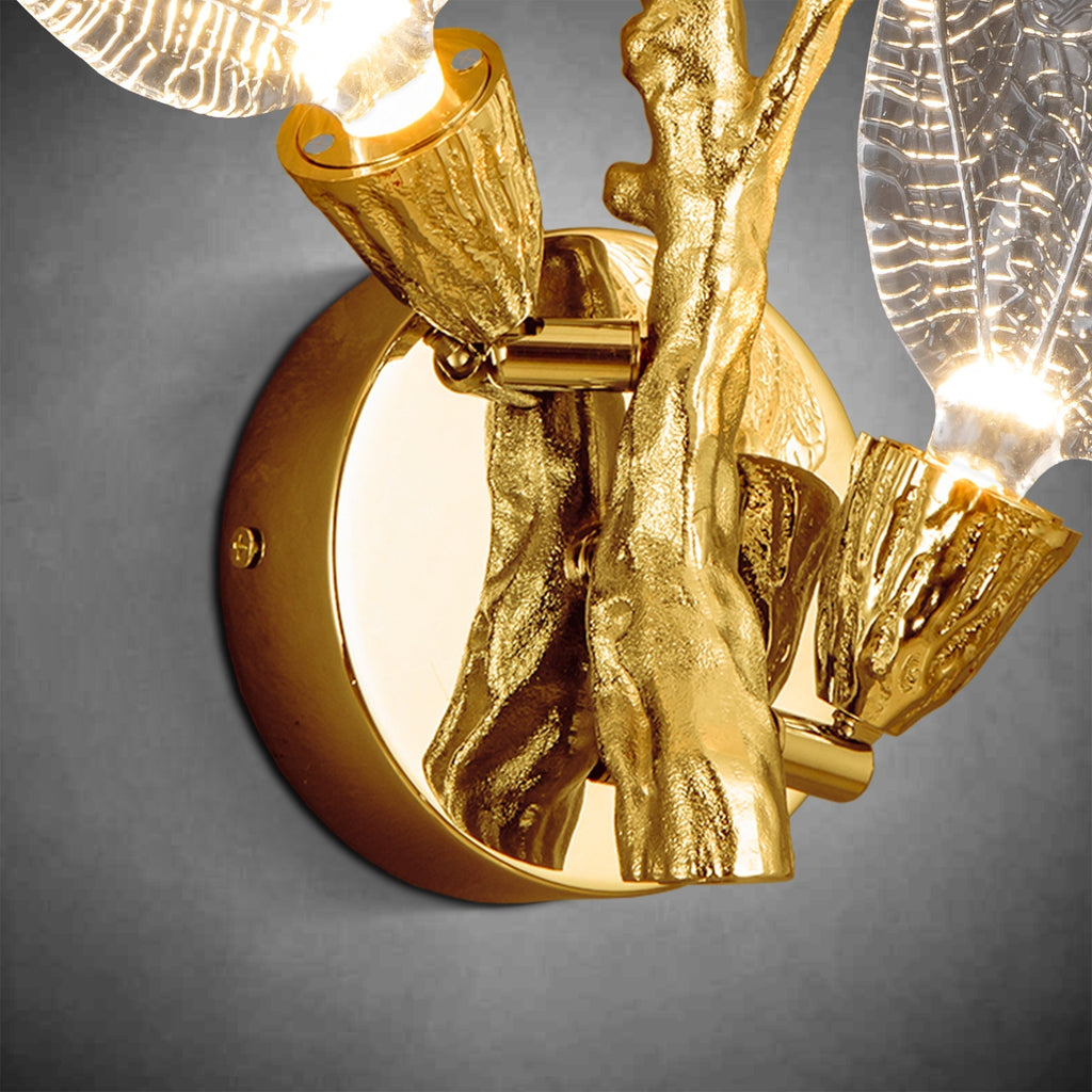 Modern Crystal Leaf-Shaped Wall Lamp
