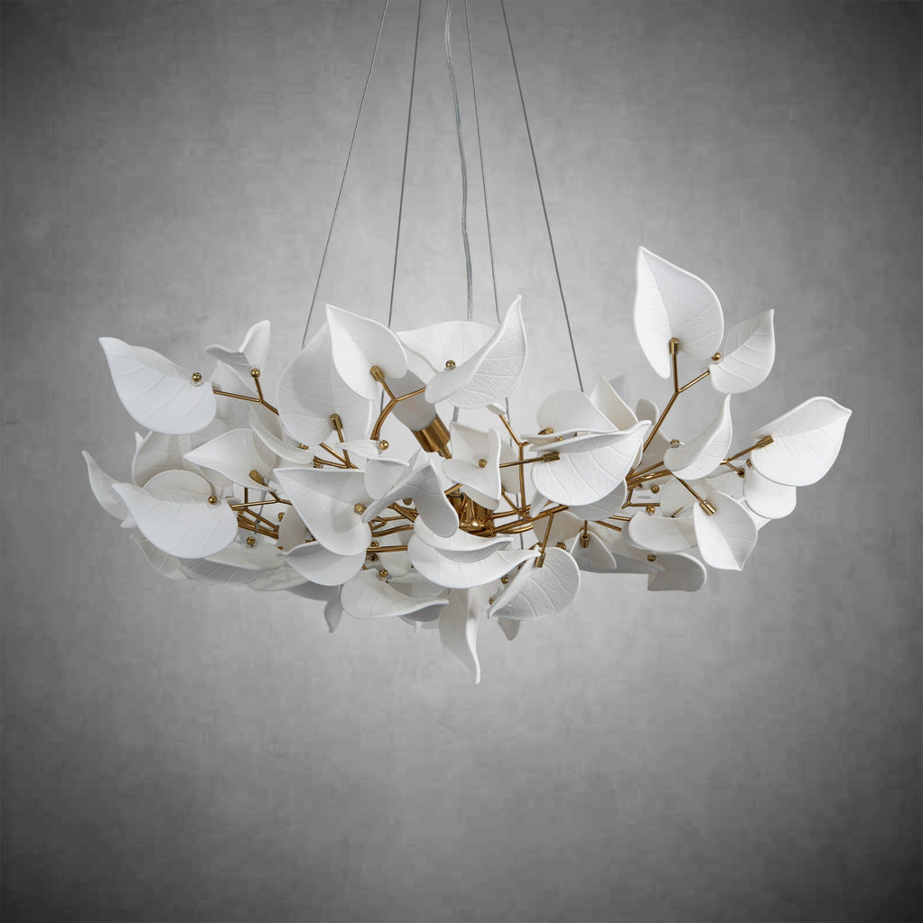 Ceramic Ginkgo Leaf Chandelier