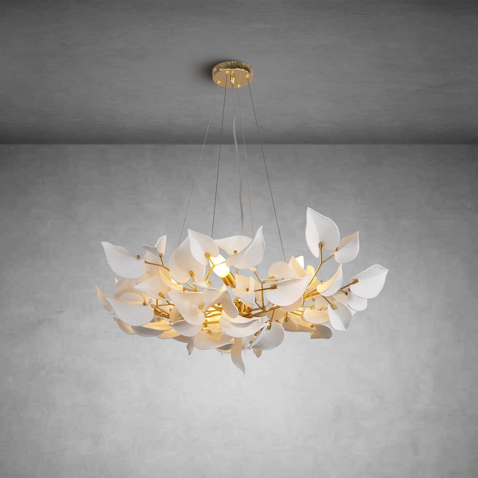 Ceramic Ginkgo Leaf Chandelier
