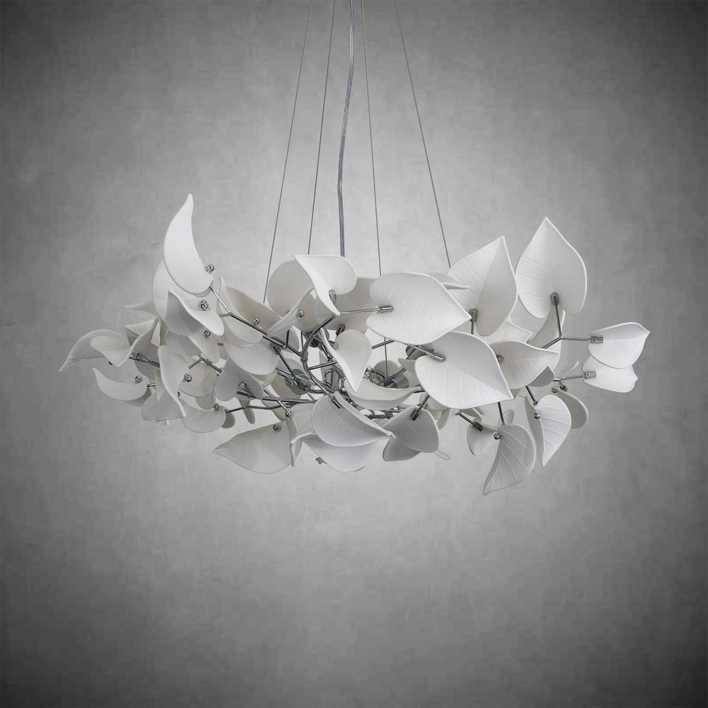 Ceramic Ginkgo Leaf Chandelier