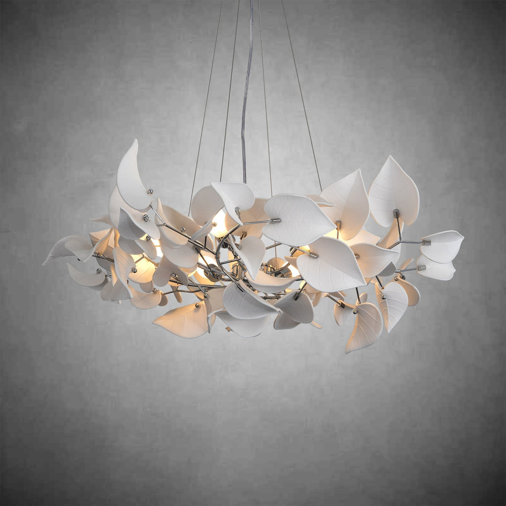 Ceramic Ginkgo Leaf Chandelier