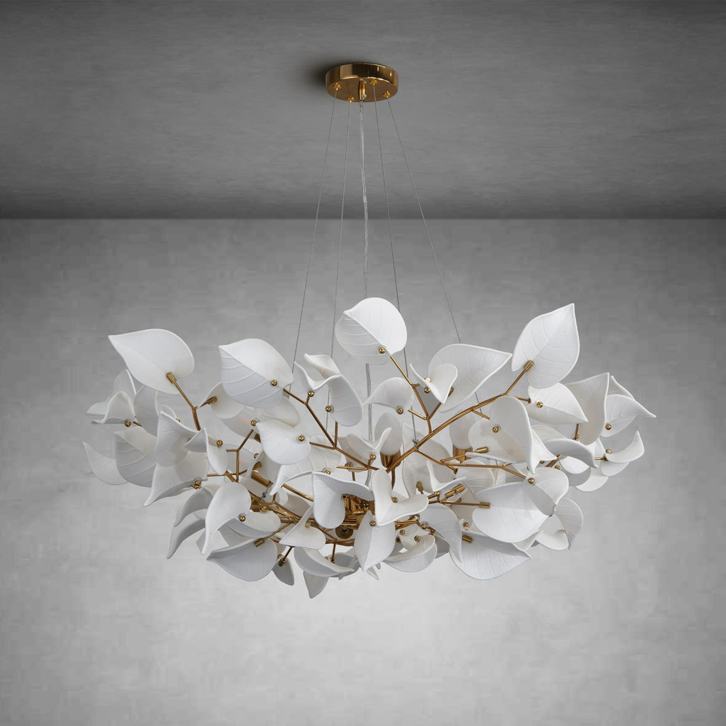 Ceramic Ginkgo Leaf Chandelier