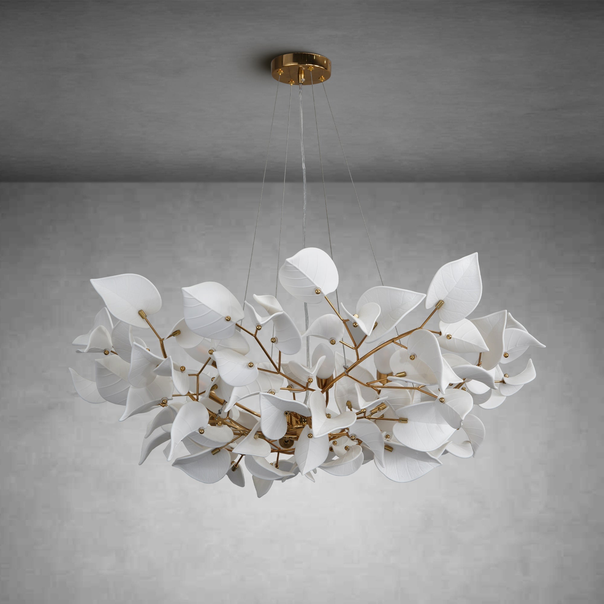 Ceramic Ginkgo Leaf Chandelier