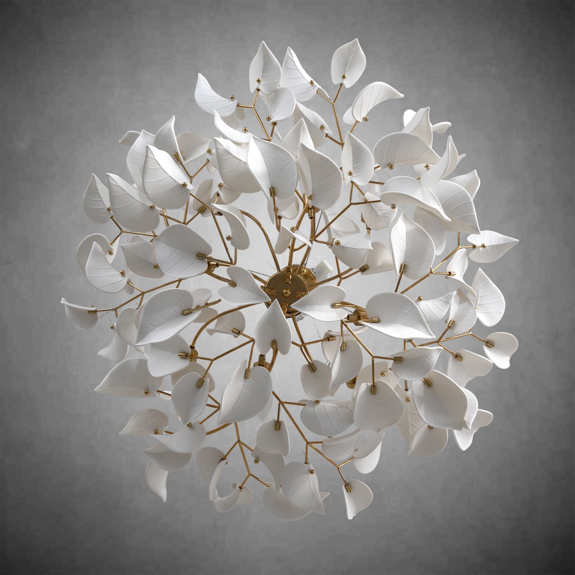 Ceramic Ginkgo Leaf Chandelier