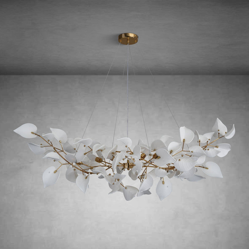 Ceramic Ginkgo Leaf Chandelier