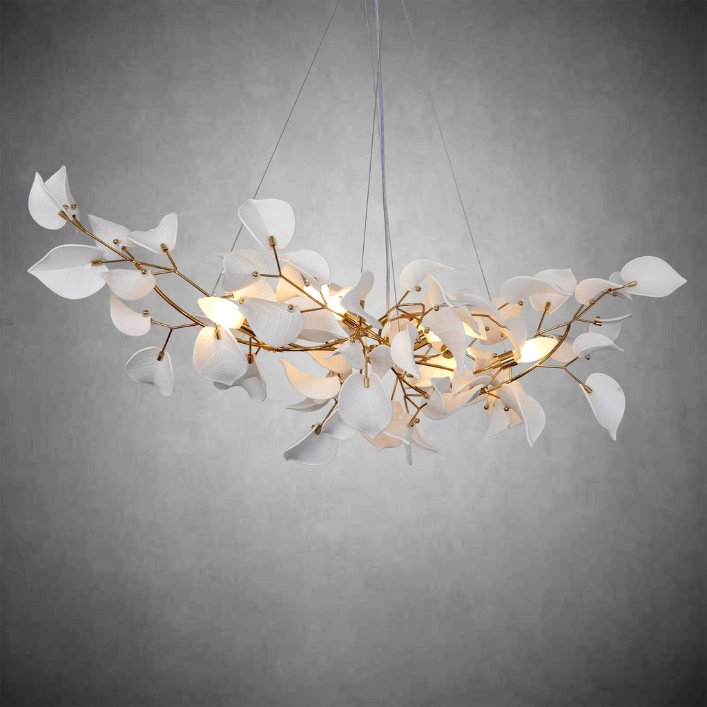 Ceramic Ginkgo Leaf Chandelier