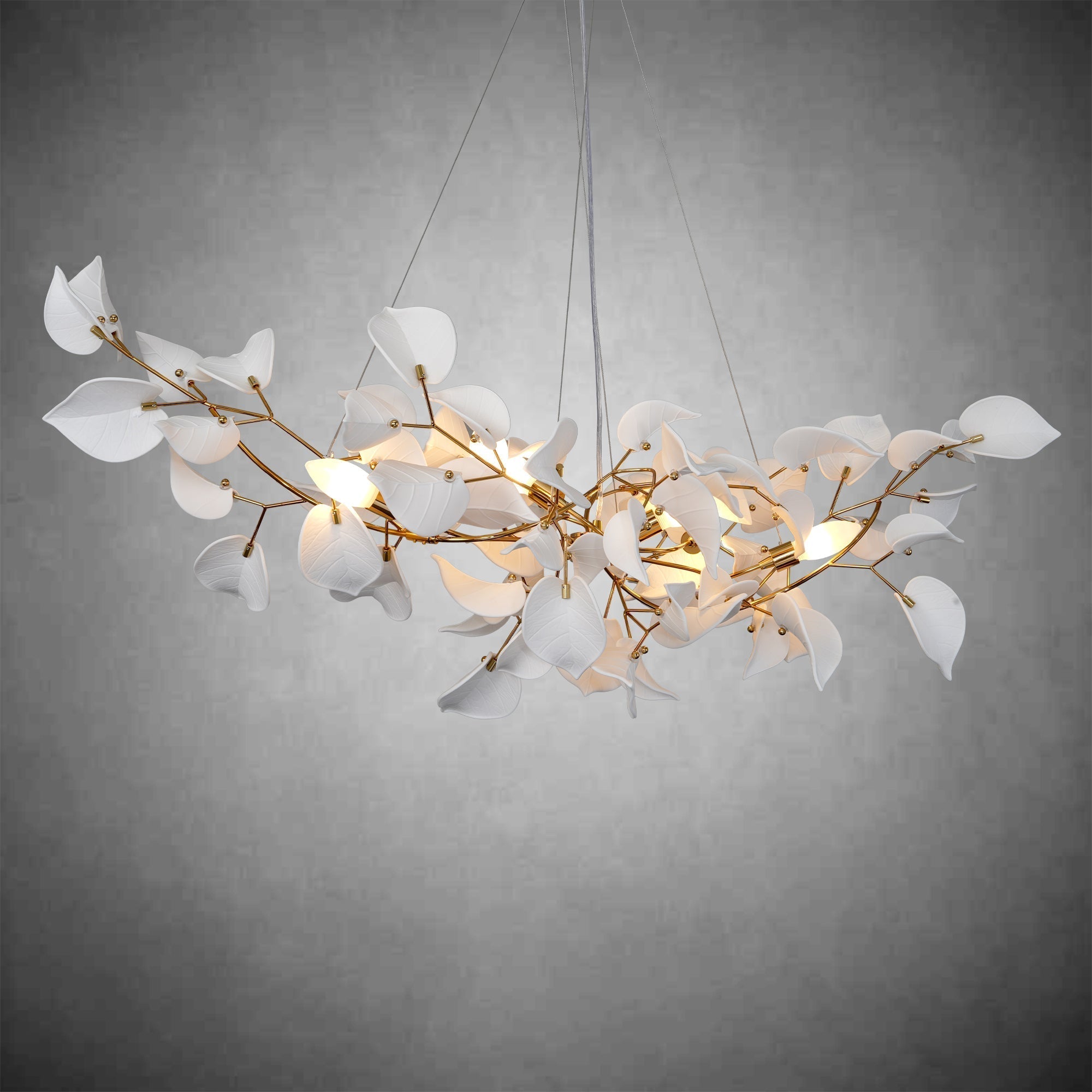 Ceramic Ginkgo Leaf Chandelier