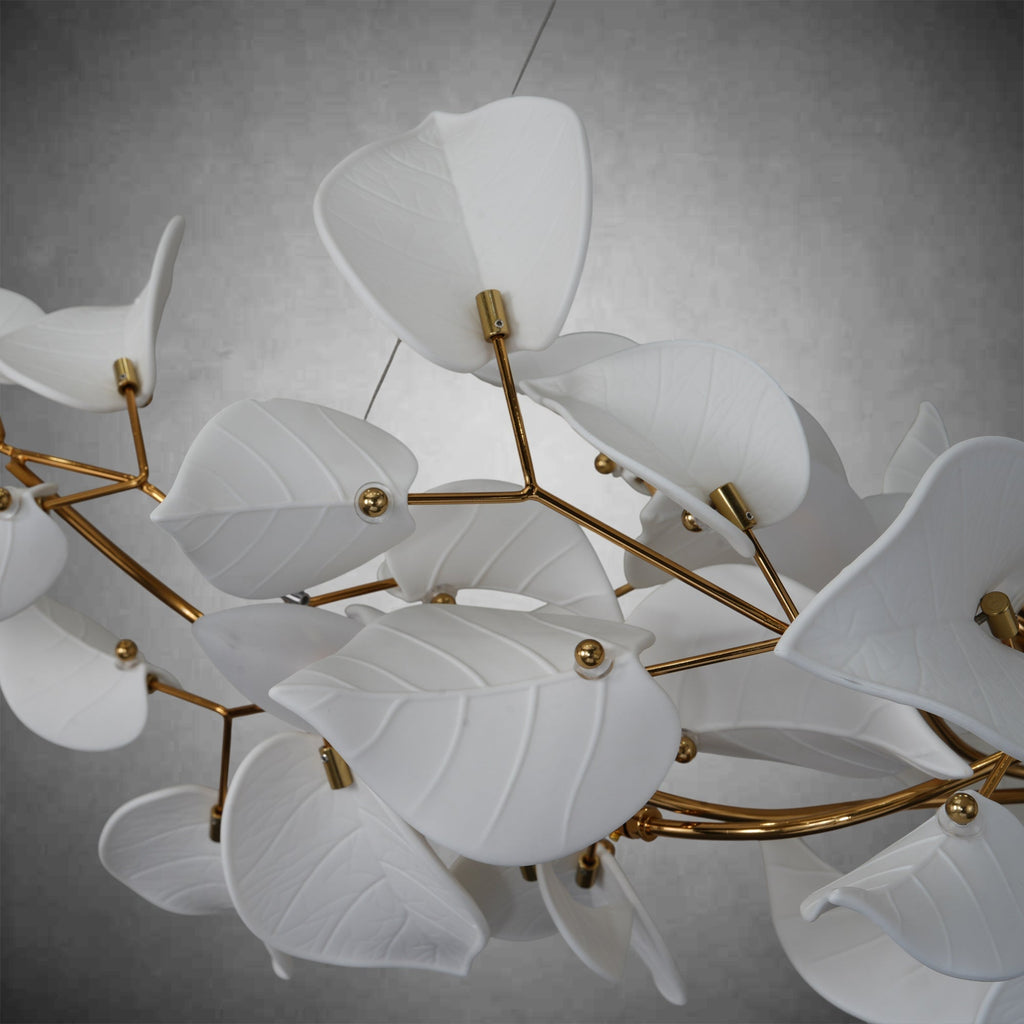 Ceramic Ginkgo Leaf Chandelier