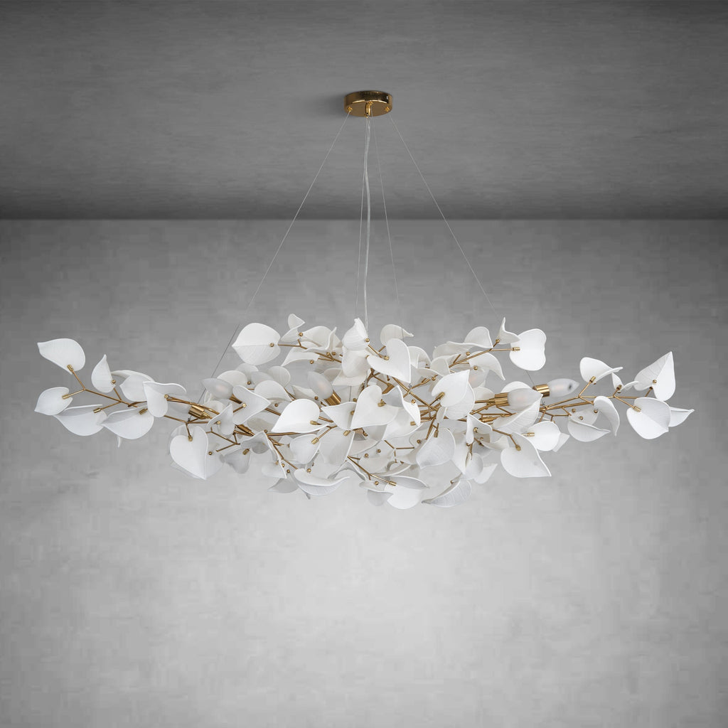 Ceramic Ginkgo Leaf Chandelier