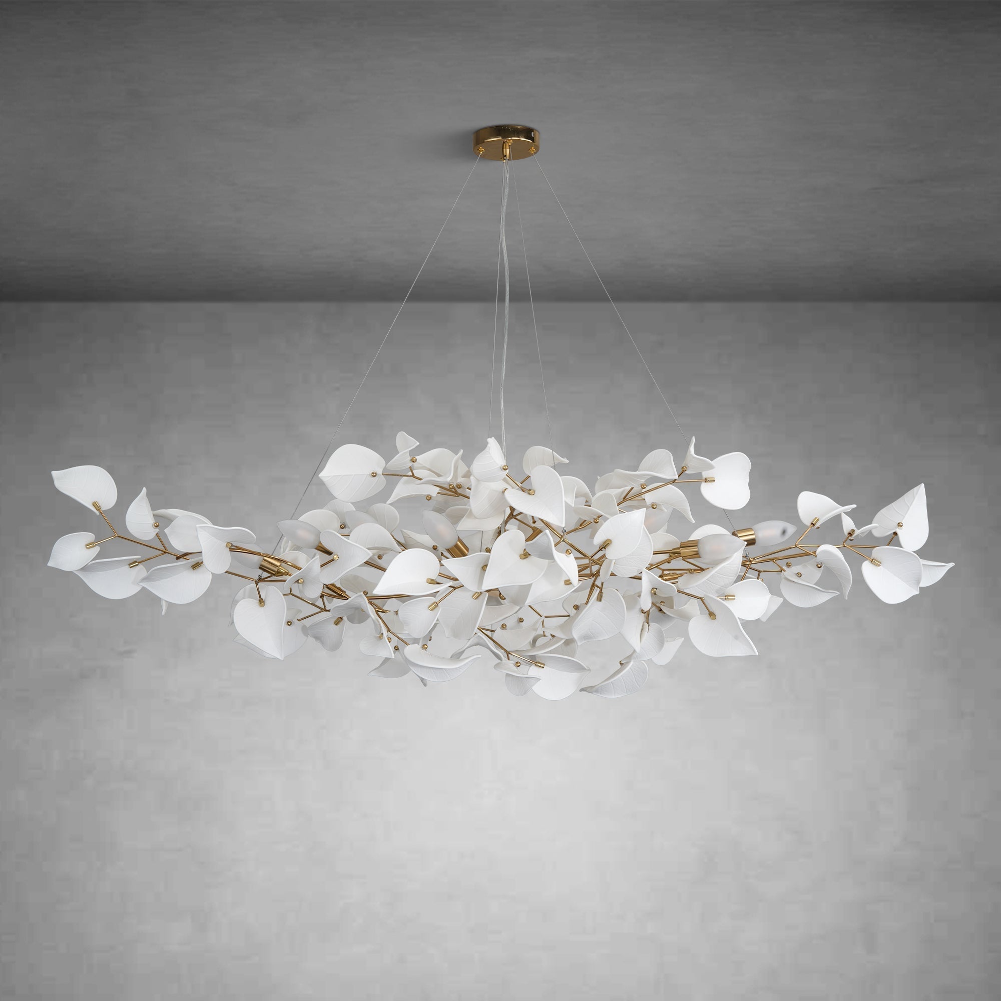 Ceramic Ginkgo Leaf Chandelier