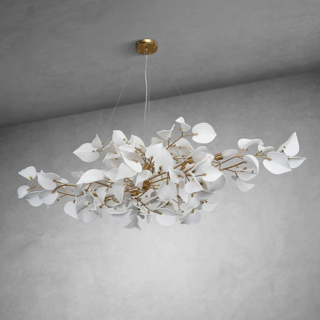 Ceramic Ginkgo Leaf Chandelier