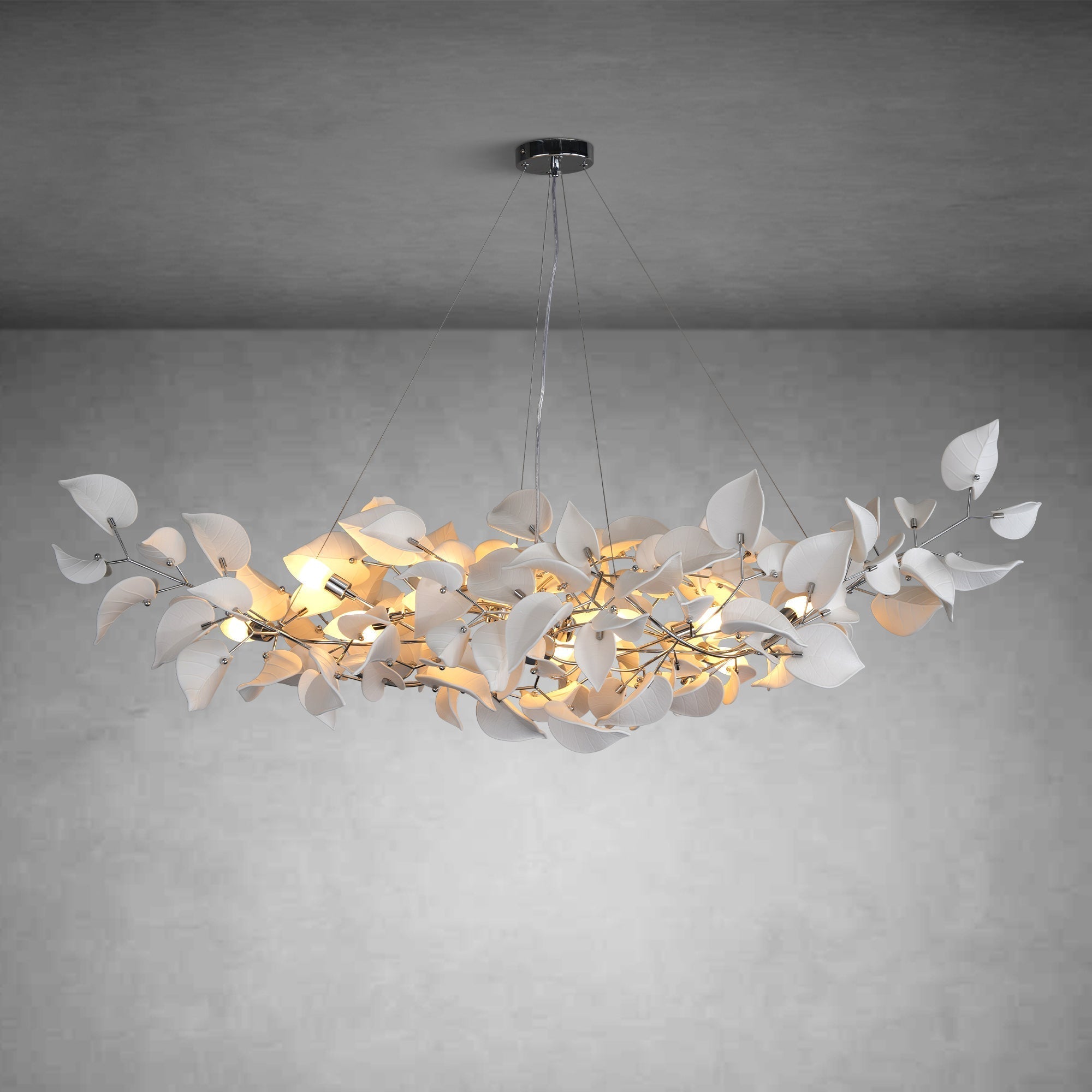 Ceramic Ginkgo Leaf Chandelier