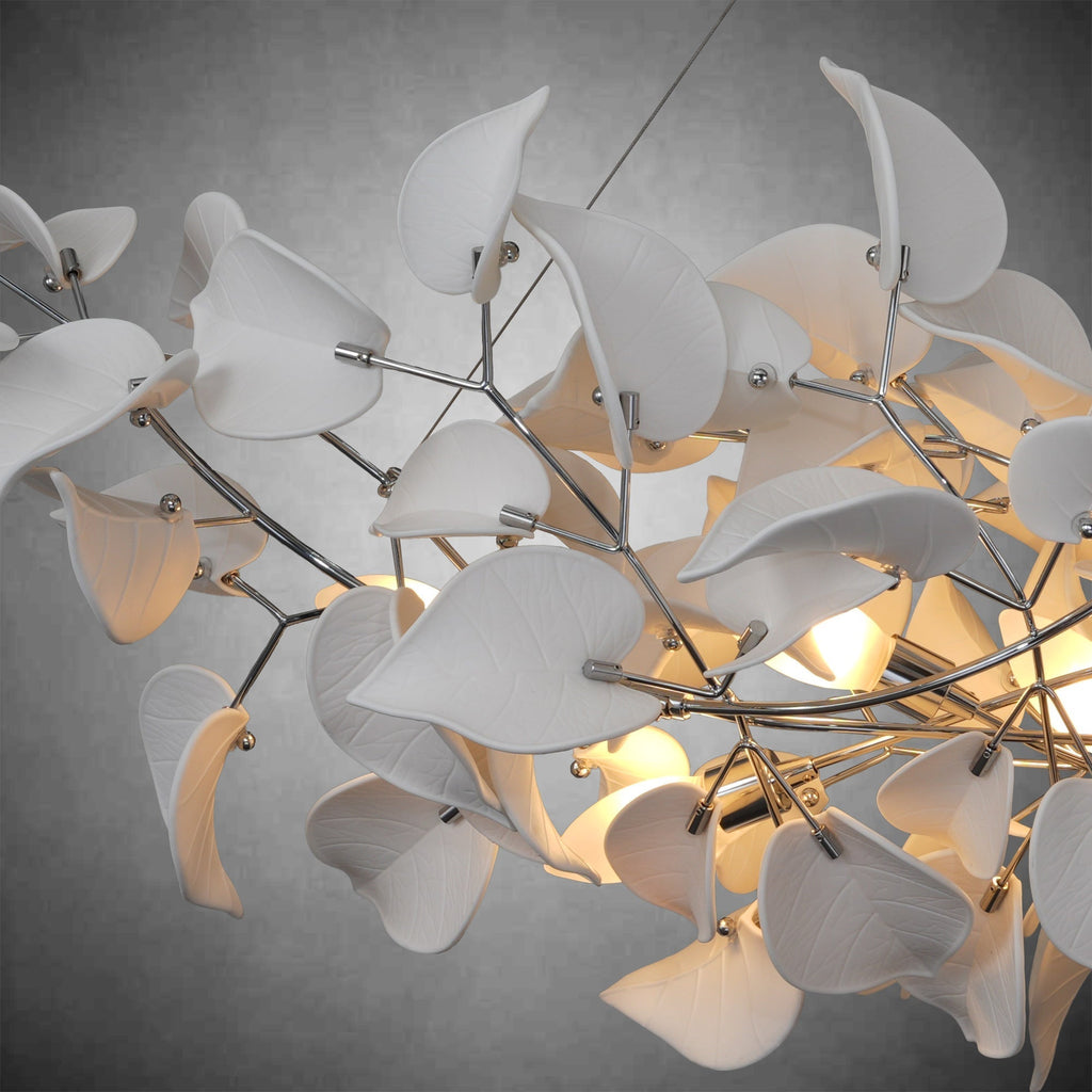 Ceramic Ginkgo Leaf Chandelier