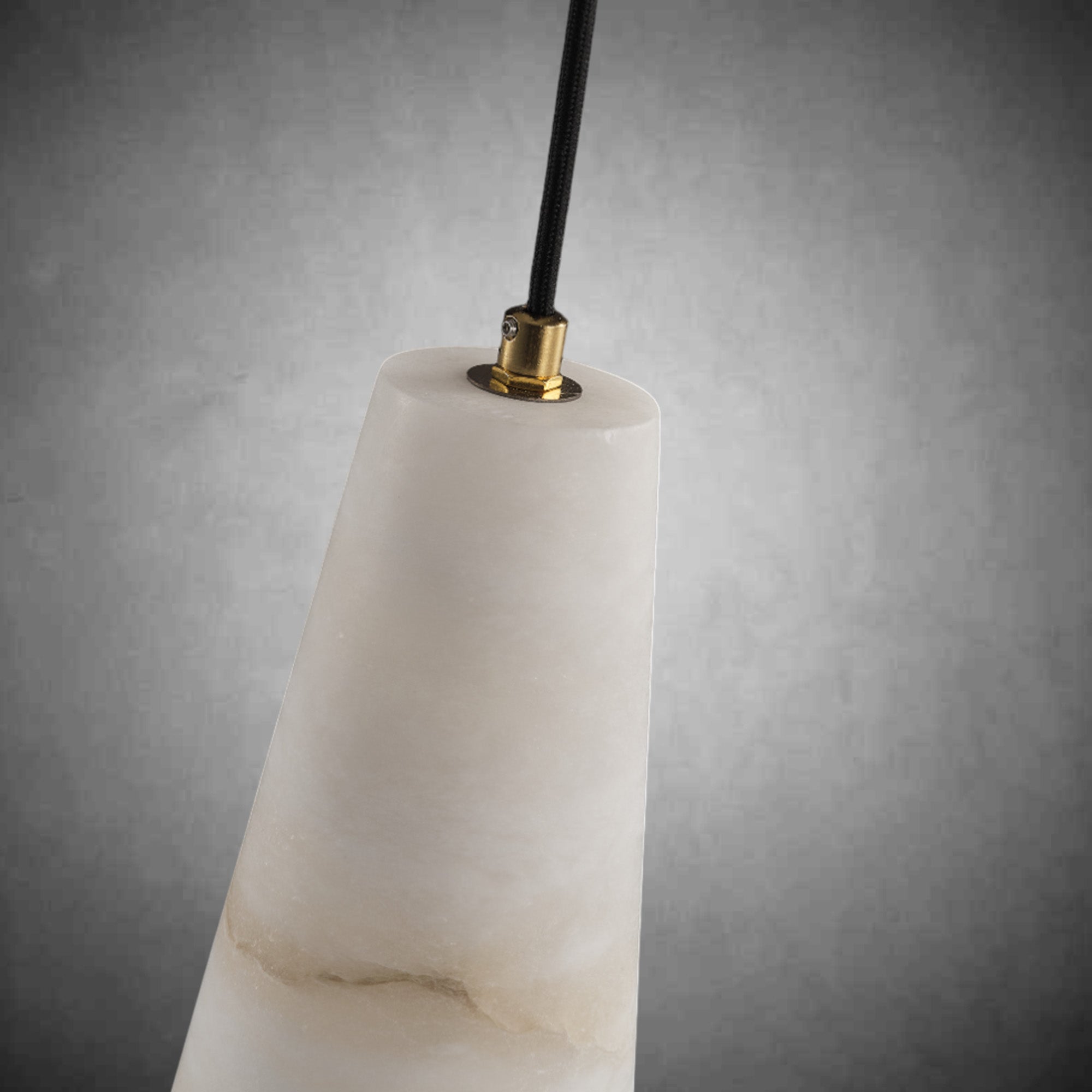 Alabaster Cone-Shaped Pendant Lamp