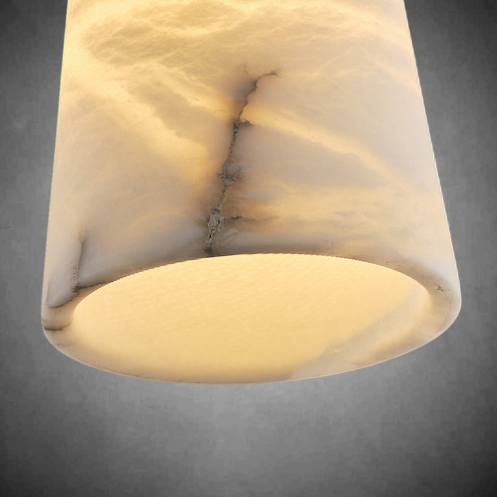 Alabaster Cone-Shaped Pendant Lamp
