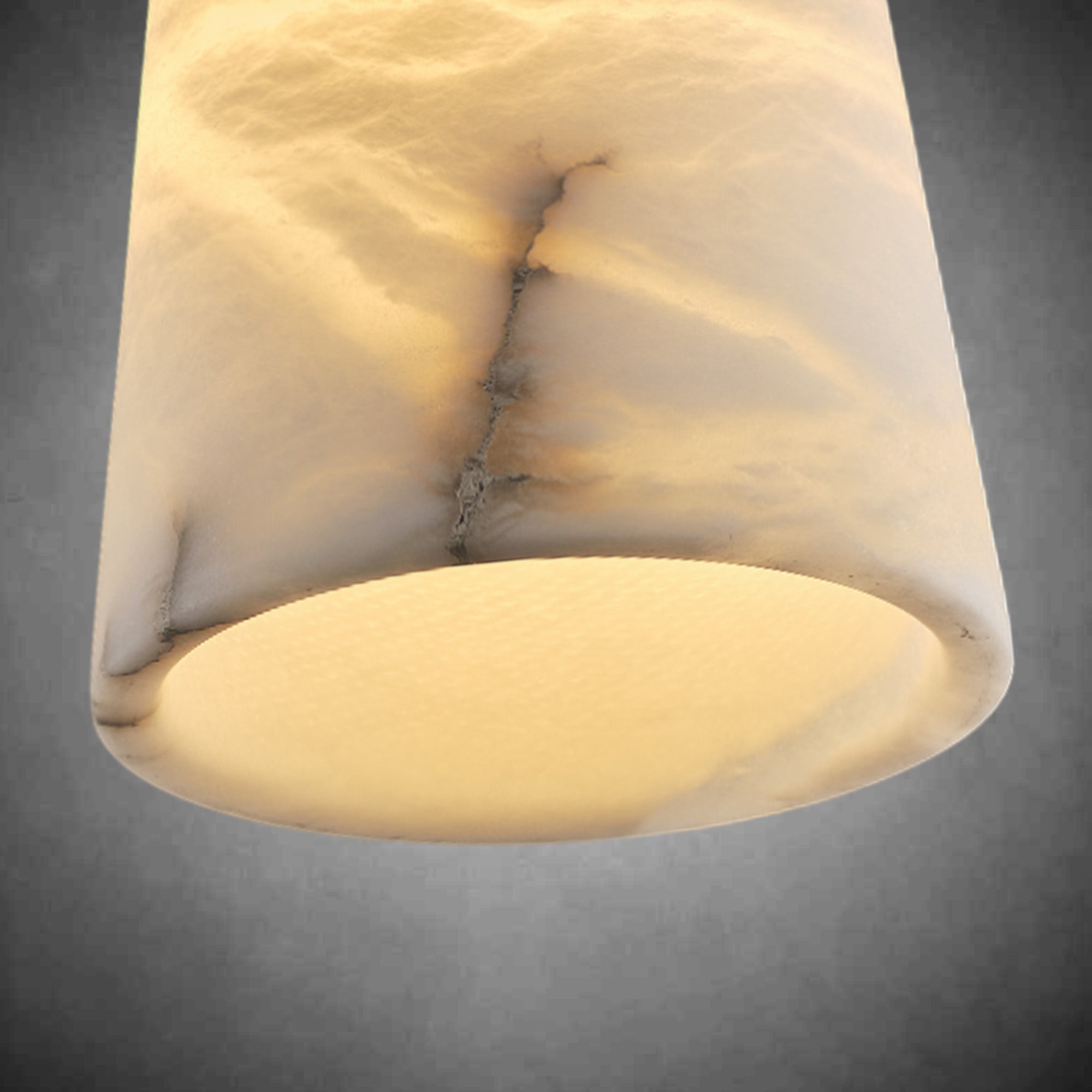 Alabaster Cone-Shaped Pendant Lamp