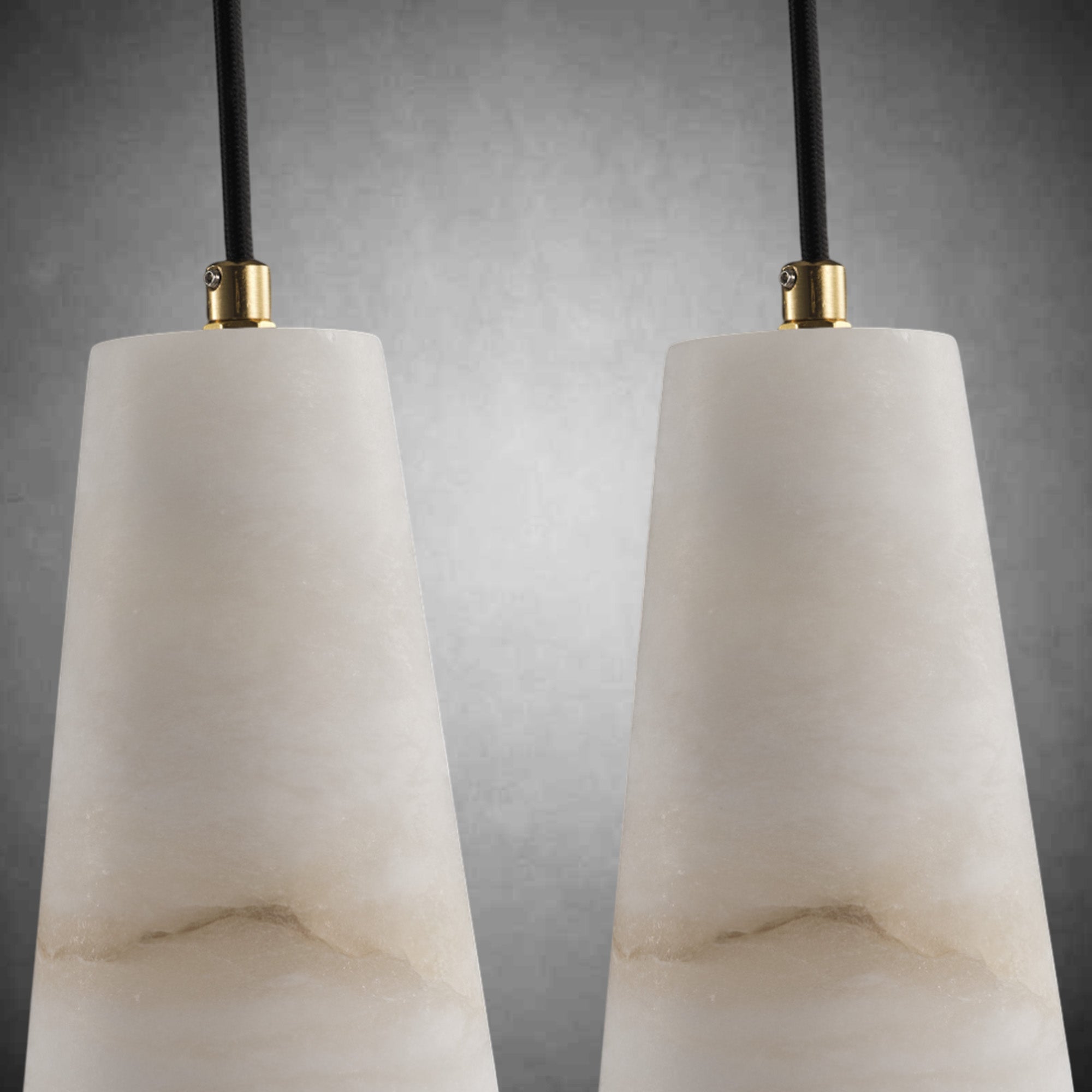 Alabaster Cone-Shaped Pendant Lamp
