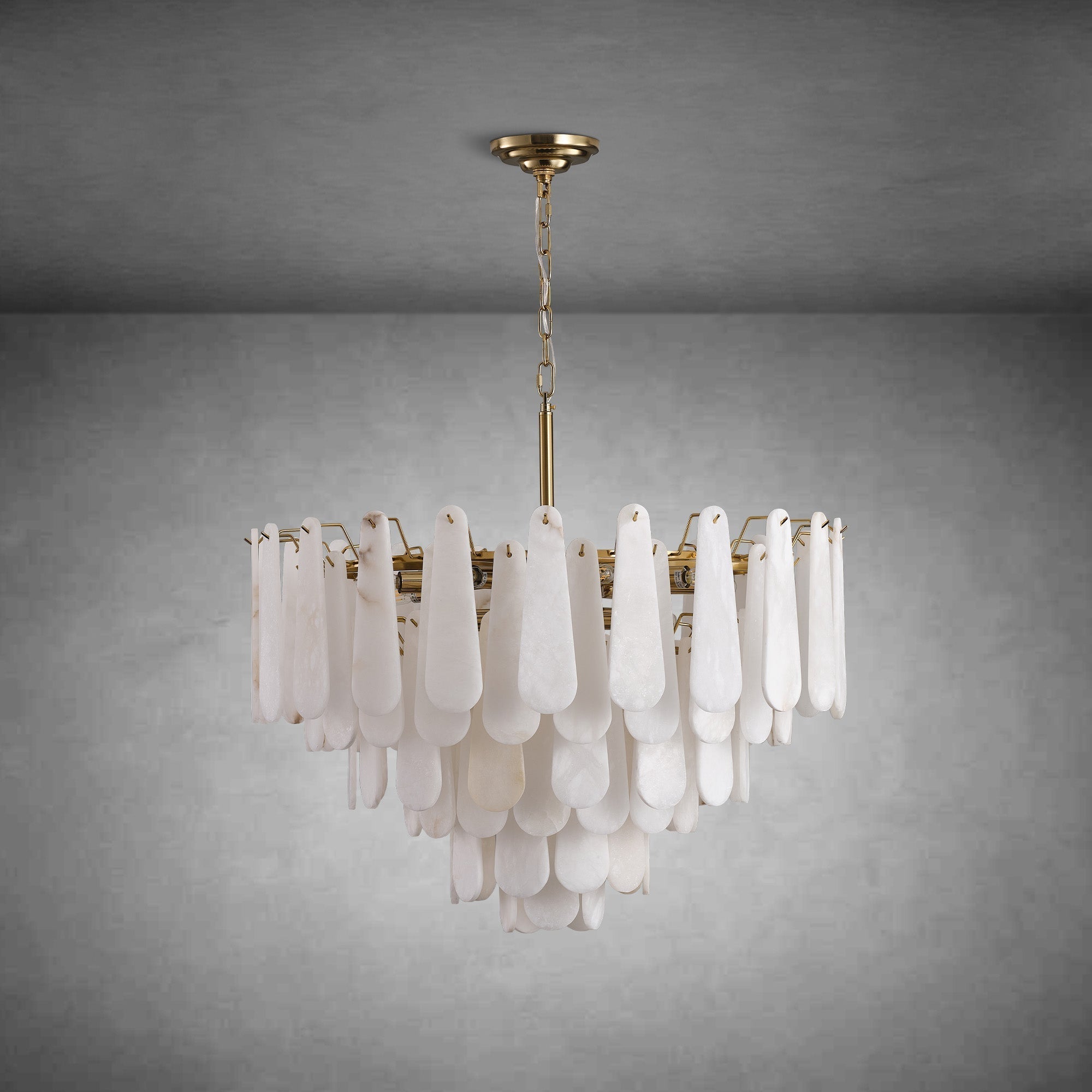 Modern Feather-Shaped Circular Chandelier