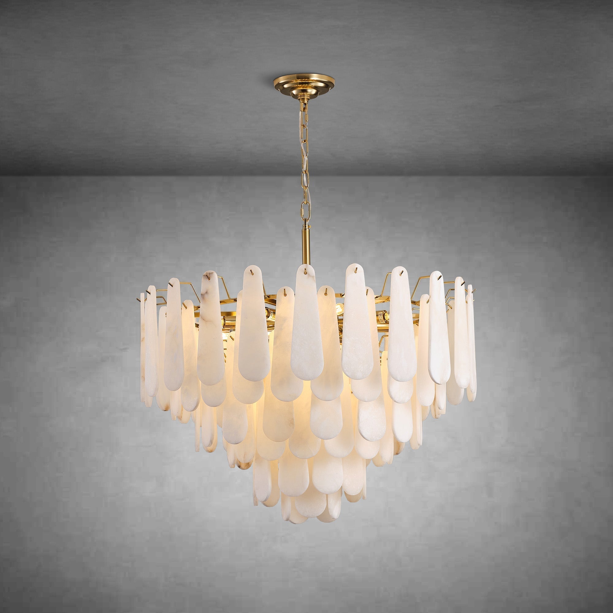 Modern Feather-Shaped Circular Chandelier