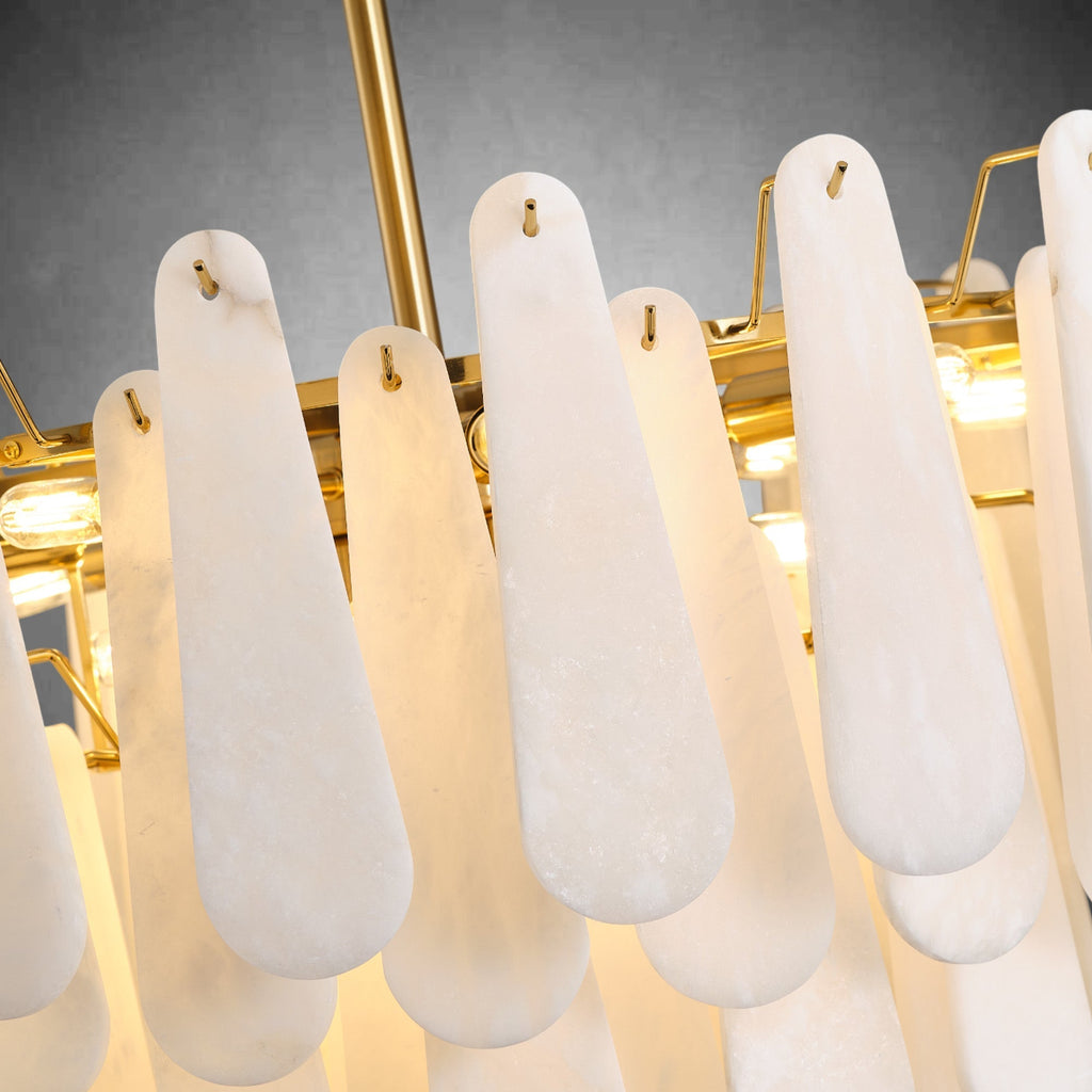 Modern Feather-Shaped Circular Chandelier