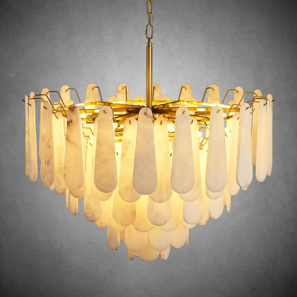 Modern Feather-Shaped Circular Chandelier