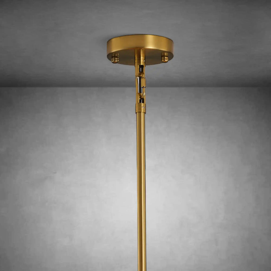 Modern 10-Light Chandelier, Gold Alabaster Globe Pendant Light, Adjustable for Sloped Ceiling, Dimmable Farmhouse Chandelier