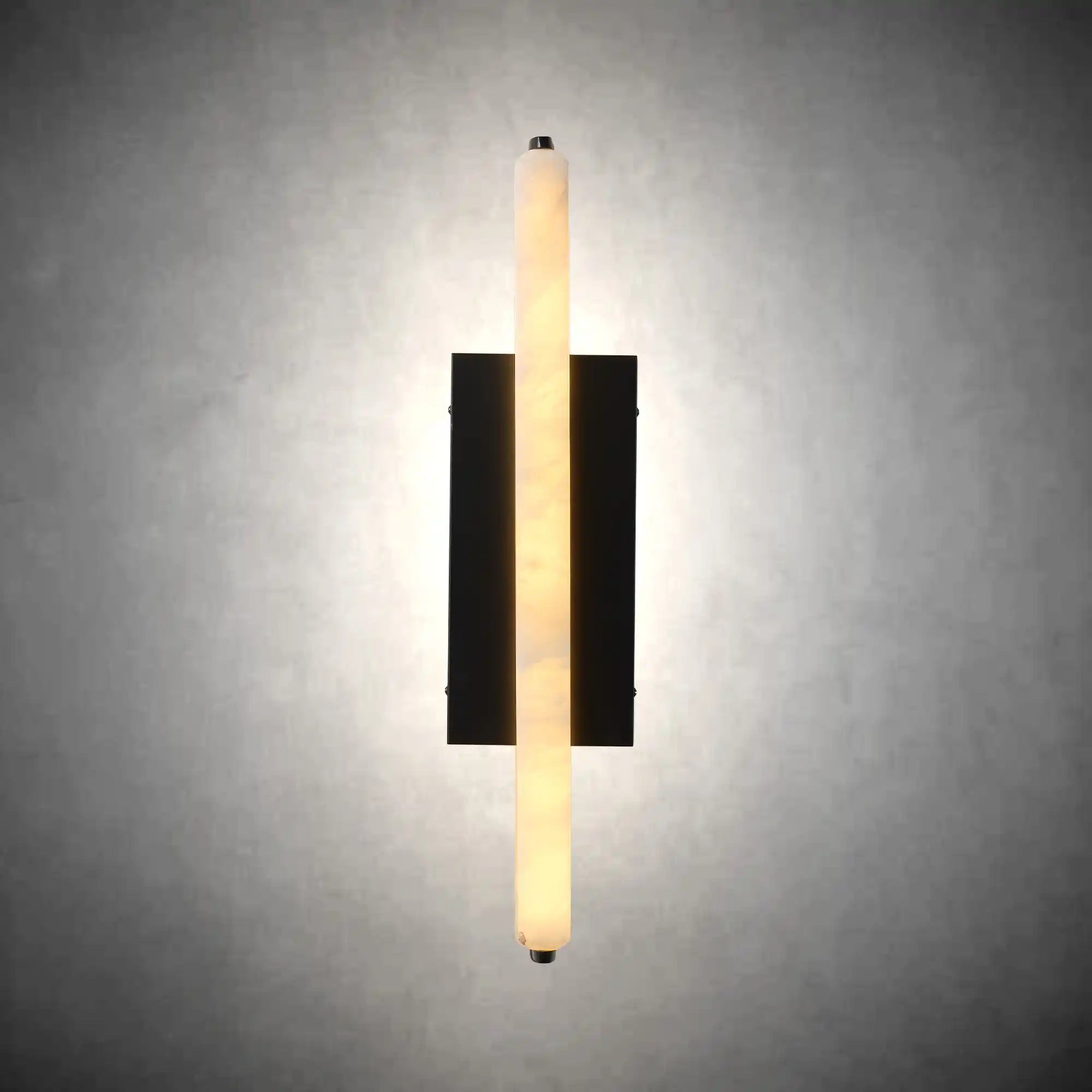 15" Brass Alabaster Wall Sconce – Modern Rectangular Marble Light