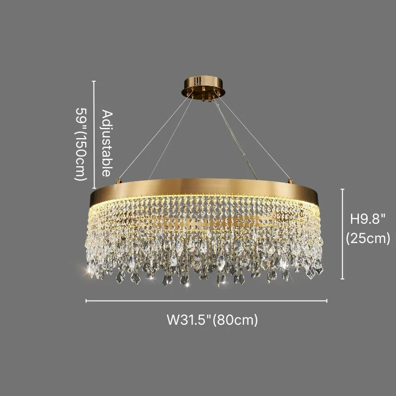 Zara Gold Crystal Chandelier for Living Room & Dining Room-Crystal Chandelier-Jecanoli