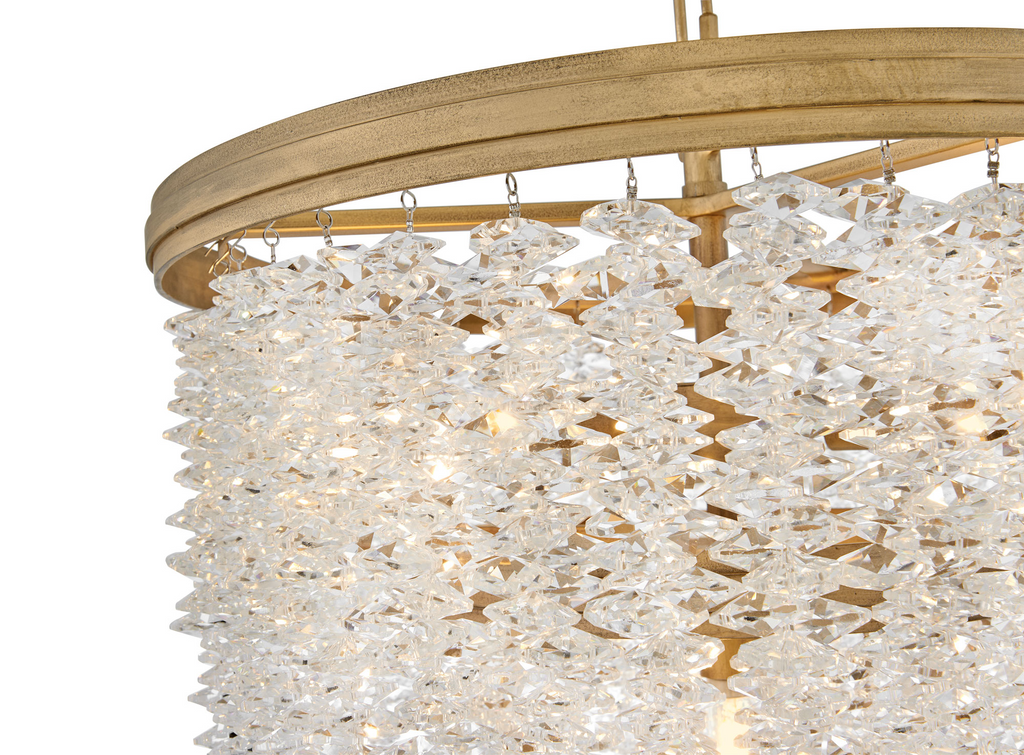 Jecanoli Vac Crystal Round 2 Tier Chandelier 26"
