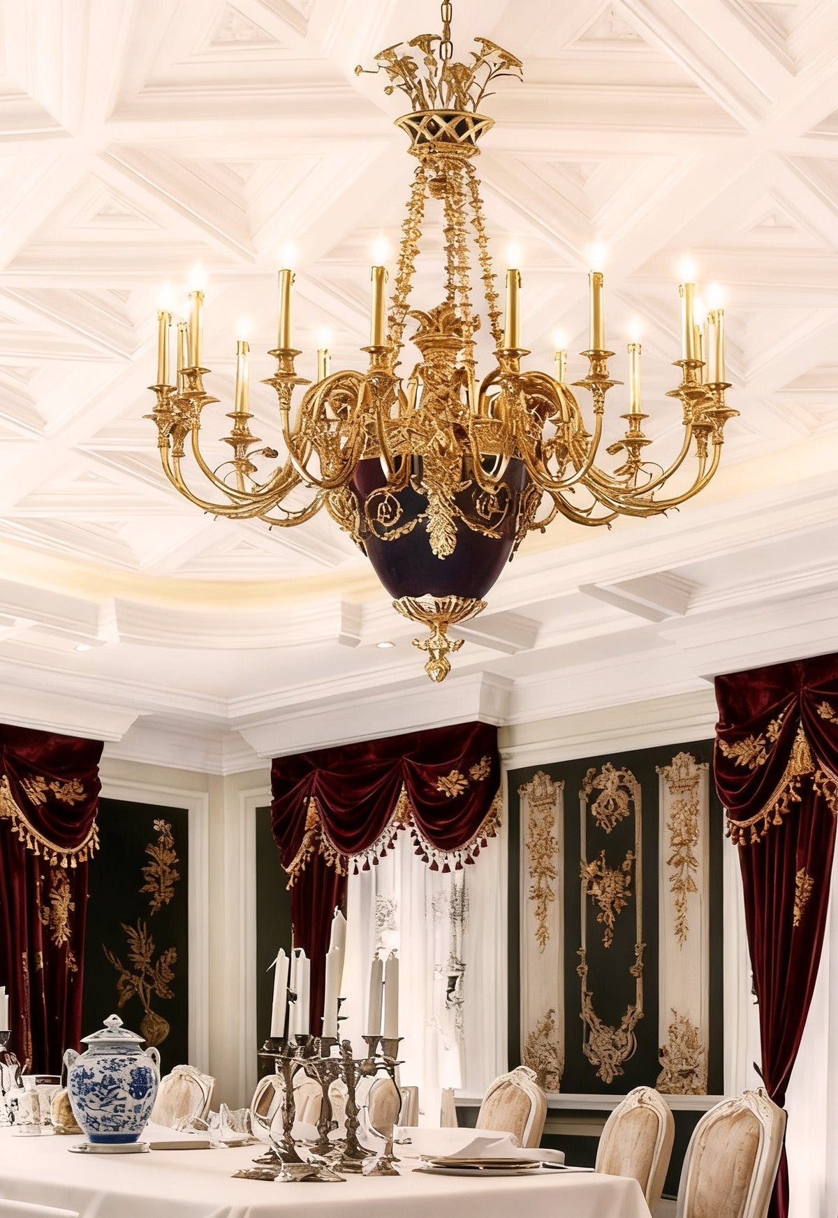 40X51 Inch 15 Lights Baroque Style Cast Copper Angles Antique French Empire Brass Chandelier-铜灯-Jecanoli