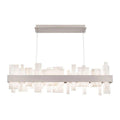 Acropolis 46in LED Linear Alabaster Chandelier - Brushed Nickel-Jecanoli