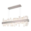 Acropolis 46in LED Linear Alabaster Chandelier - Brushed Nickel-Jecanoli
