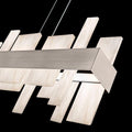 Acropolis 46in LED Linear Alabaster Chandelier - Brushed Nickel-Jecanoli