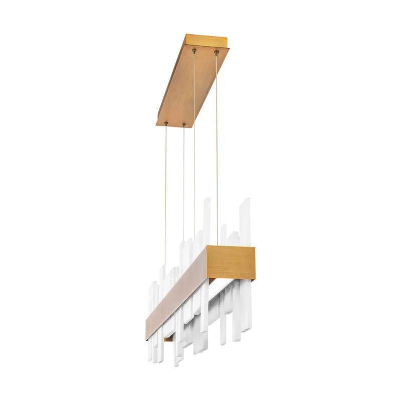 Acropolis 46in LED Linear Alabaster Chandelier - Brass-Jecanoli