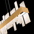 Acropolis 46in LED Linear Alabaster Chandelier - Brass-Jecanoli