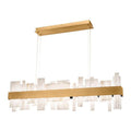 Acropolis 46in LED Linear Alabaster Chandelier - Brushed Nickel-Jecanoli