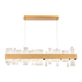 Acropolis 46in LED Linear Alabaster Chandelier - Brass-Jecanoli