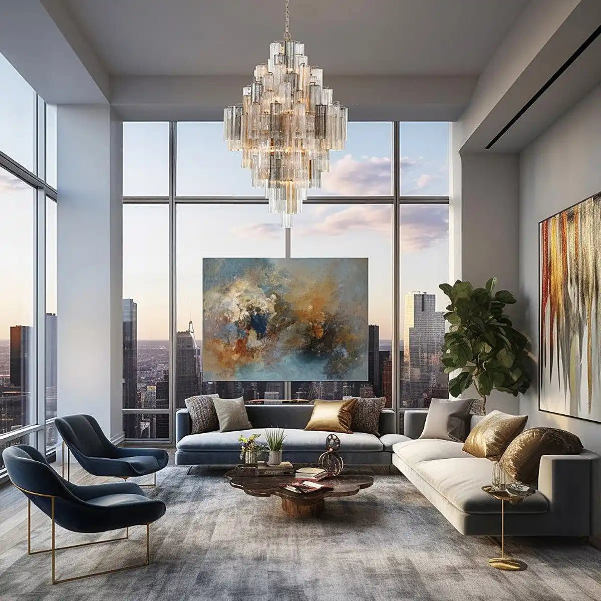 Addas Diamond Chandelier 49''H-Jecanoli
