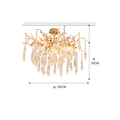 Agnes Brass Branch Crystal Ceiling Light - 47.24