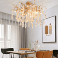 Agnes Brass Branch Crystal Ceiling Light - 31.5