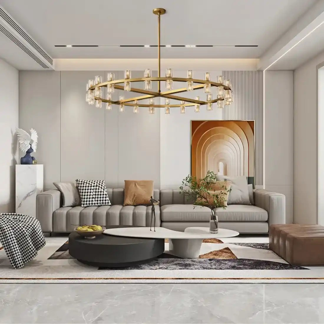 Arcachon LED Round Chandelier 36", 48", 60"-chandelier-Jecanoli