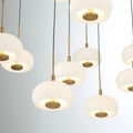 Alabaster 19 Lights Round LED Chandelier - Matte BlackJecanoli
