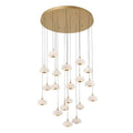 Alabaster 19 Lights Round LED Chandelier - Antique BrassJecanoli